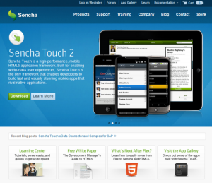 หน้าเว็บไซต์ Sencha Touch Framework