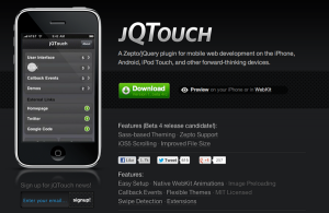 ผมเลือก Framework ของ JQTouch มาใช้ในส่วนของ UI ครับ