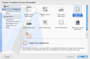 เลือก New Project เป็น Single View Application