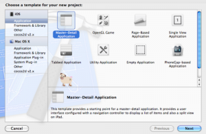 ทำการ New Project ขึ้นมาแต่เลือก Master-Detail Application นะครับ