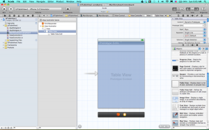 ทำการวางตัว Table View ลงไปยังหน้าจอแอพพลิเคชัน