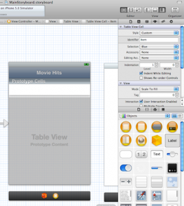 กดที่ Cell แล้วไปที่แท็บ Attribute Inspector แล้วตั้งชื่อว่า "Item”
