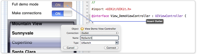 การสร้าง Outlet ของ UI Control ประกาศตัวแปรโดยการลากวาง