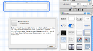 ลาก UITable View Cell ไปวางบน SimpleTableCell บน StoryBoard