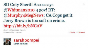 ข้อความ Tweet ที่ผิดพลาดจาก http://www.huffingtonpost.com/2010/10/19/whitman-twitter-fail-beco_n_768205.html