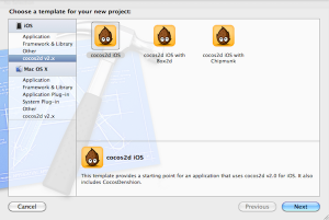 New Project ขึ้นมาใหม่เป็น cocos2d iOS