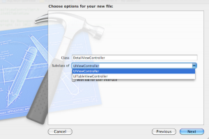 เลือก Subclass Of ให้เป็น UIViewController