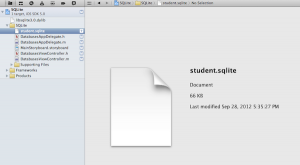 ไฟล์ student.sqlite ไปอยู่ใน Project แล้ว
