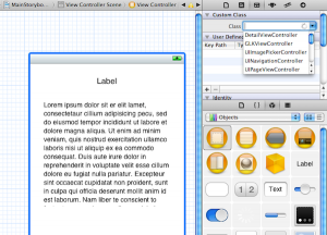 คลิกให้มีกรอบสีน้ำเงินที่หน้าDetailViewController แล้วเปลี่ยน Class ให้เป็น "DetailViewController”