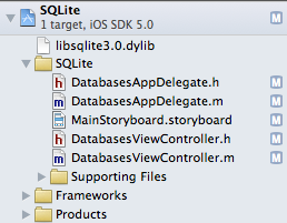 มีไฟล์ libsqlite3.0.dylib ลงไปใน Project