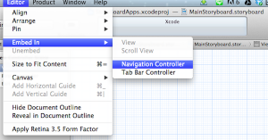 ทำการเพิ่ม Navigation Controller ลงไปใน MainStoryboard