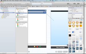 กด Control ค้างไว้ที่ Bar Button Item แล้วลากไปวางหน้า View Controller ใหม่