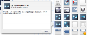 ทำการเลือก Pan Gesture Recognizer วางใน ViewController
