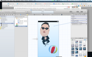 ลาก Sent Actions ไปวางที่พื้นที่ว่างบน ViewController