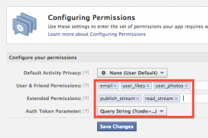 ขอสิทธิ์เข้าถึง email,publish_actions,publish_stream,user_likes,user_photos,user_relationships,user_relationship_details,read_stream