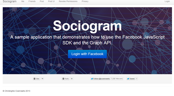 Sociogram แอพพลิเคชันสำหรับนักพัฒนาที่สนใจศึกษา Facebook SDK และ Graph API