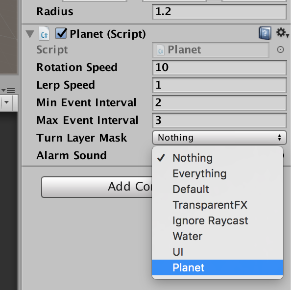 ส่วนของ Turn Layer Mask ให้เลือก Layer ที่ชื่อว่า Planet นั่นก็คือลูกโลอของเรา