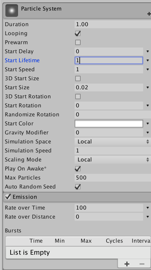 ปรับ Effects ของ Particle System