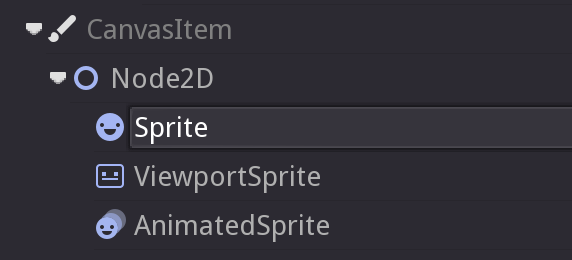 เลือก Node2D และ Sprite
